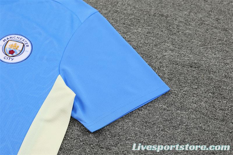 24/25 Manchester City Sky Blue Short Sleeve Jersey+Shorts