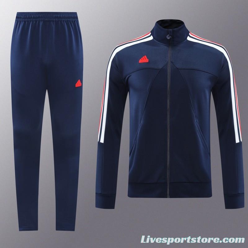 2024 Adidas Blue Full Zipper Jacket +Long Pants