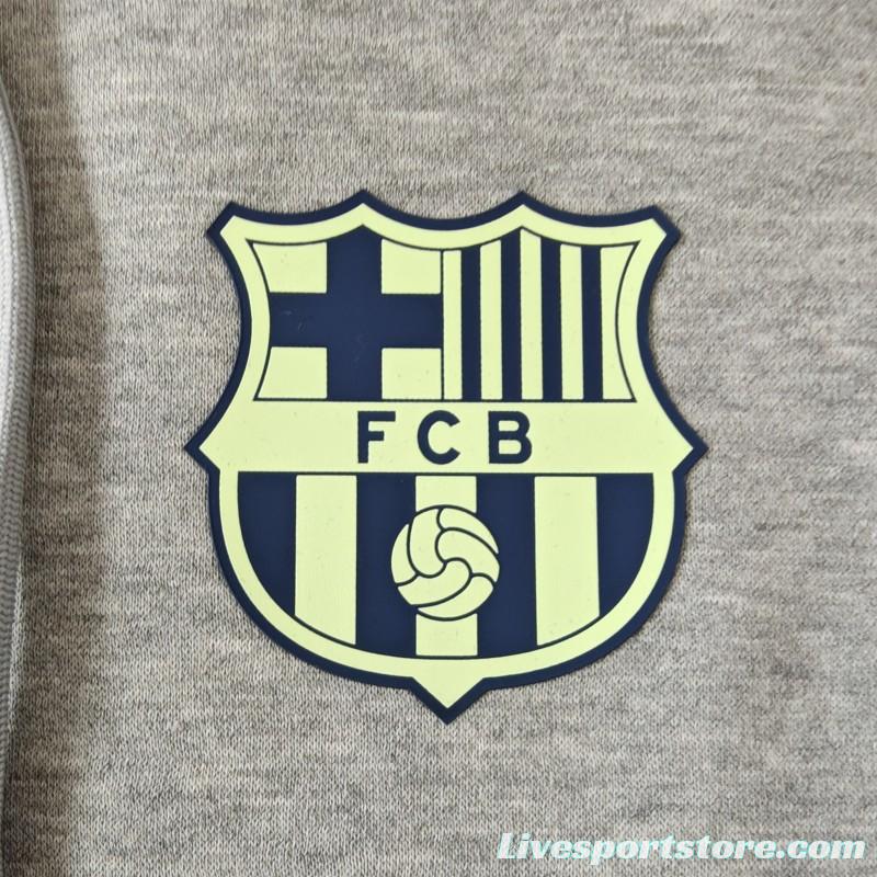 24/25 Barcelona Navy/Red/Black/Beige/Grey Hoodie WIth Black Badge