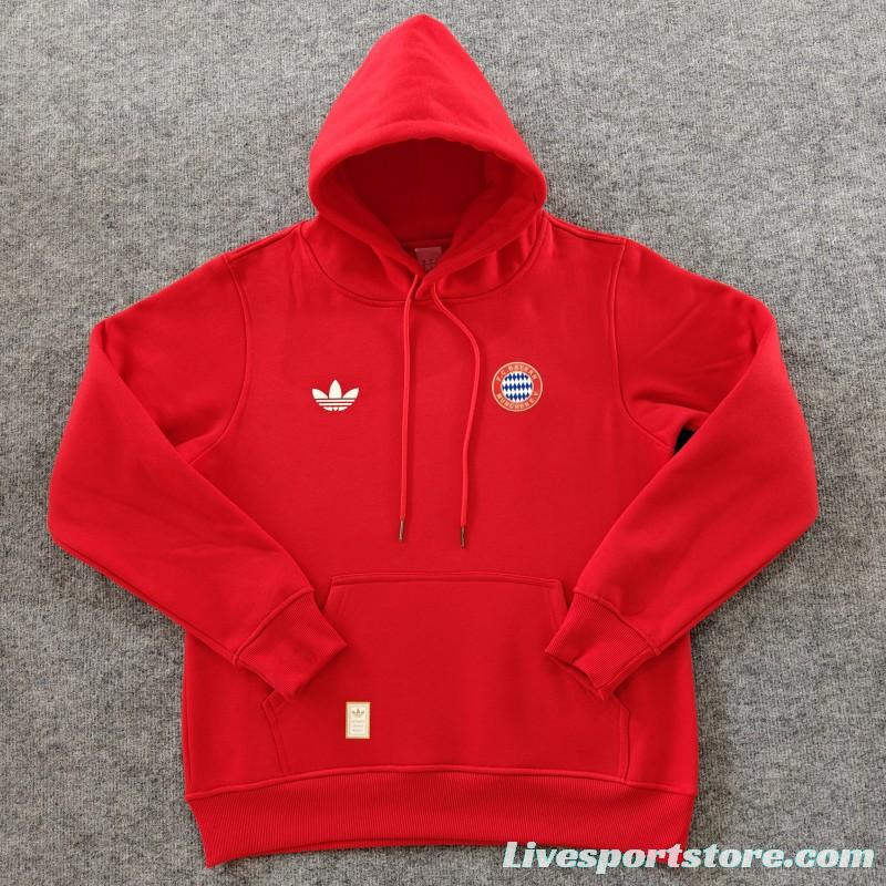 24/25 Bayern Munich Navy/Red/Black/Beige/Grey Hoodie WIth Black Badge