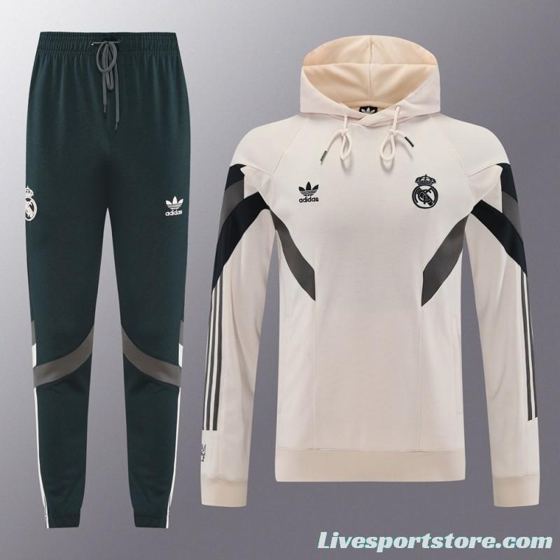 24/25 Real Madrid Light Yellow Hoodie Jacket +Long Pants