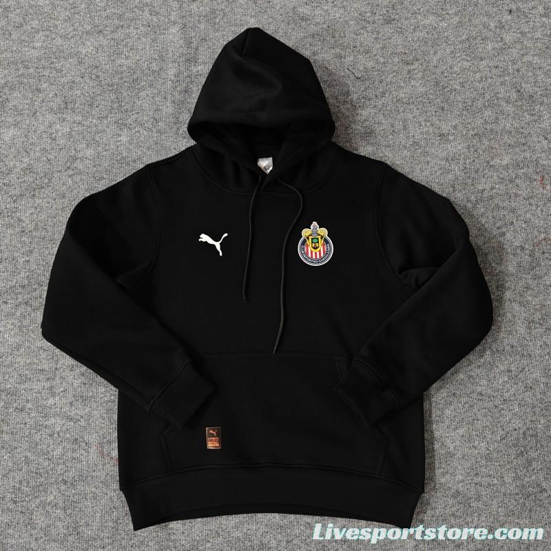 24/25 Chivas Guadalajara Navy/Red/Black/Beige/Grey Hoodie WIth Black Badge