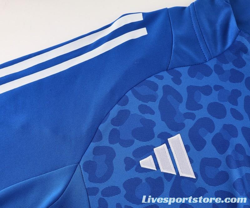 2024 Adidas Blue Half Zipper Jacket+Long Pants