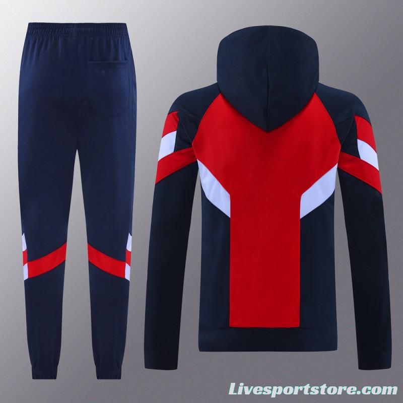 24/25 Arsenal Red/Navy Hoodie Jacket +Long Pants