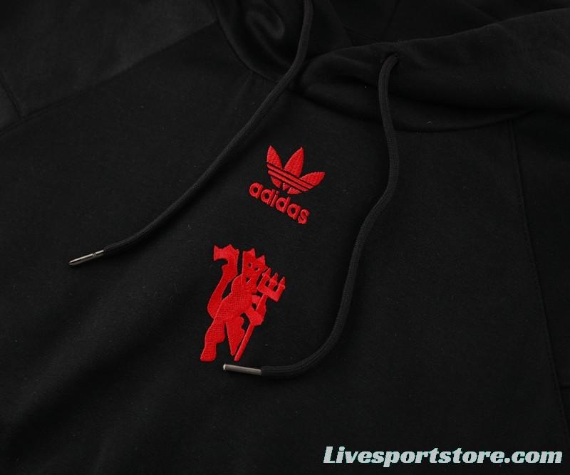 24/25 Manchester United Black Hoodie Jacket +Long Pants