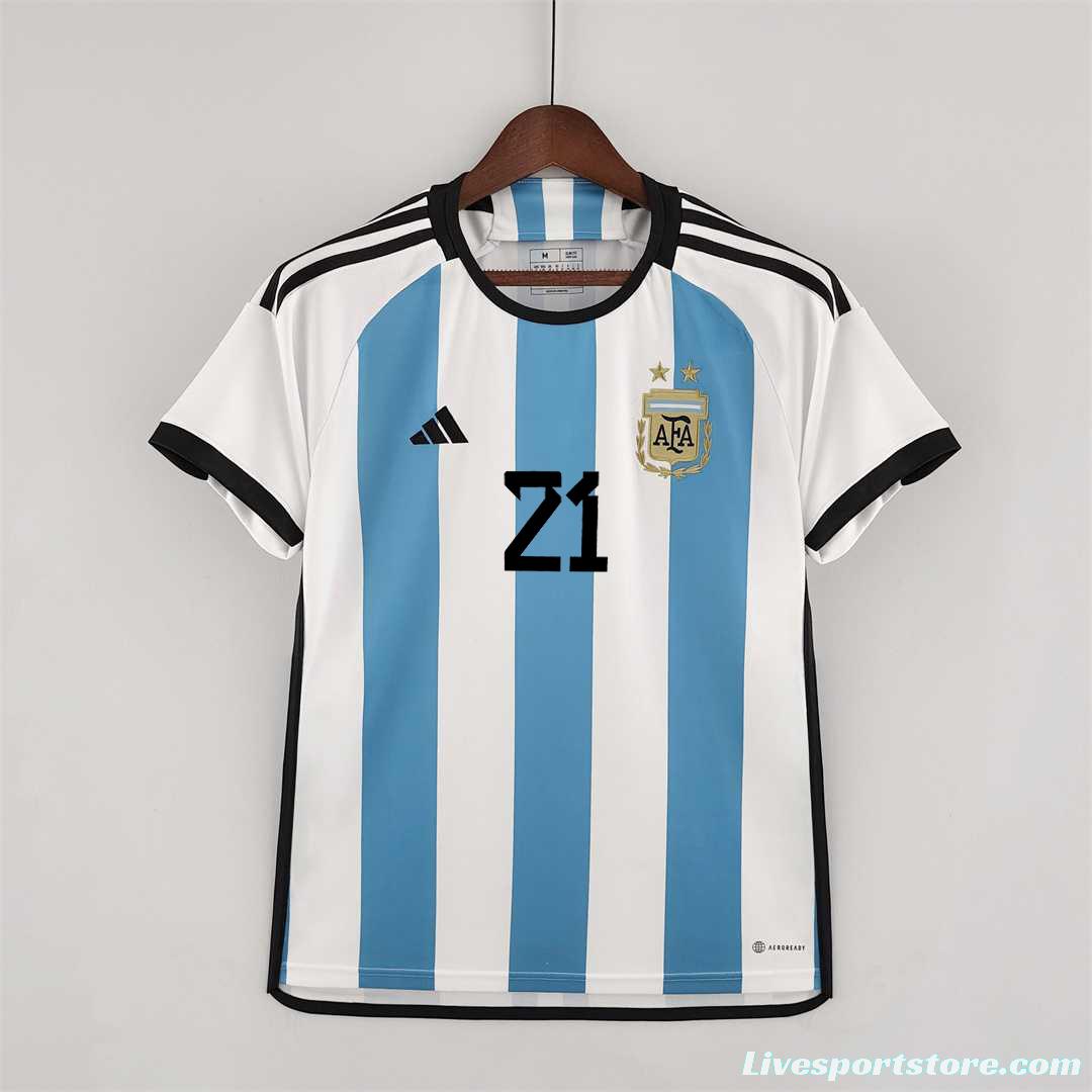 2022 Argentina Home Soccer Jersey