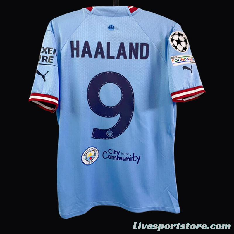 22/23 Manchester City Home Haaland Chamipion Final Jersey