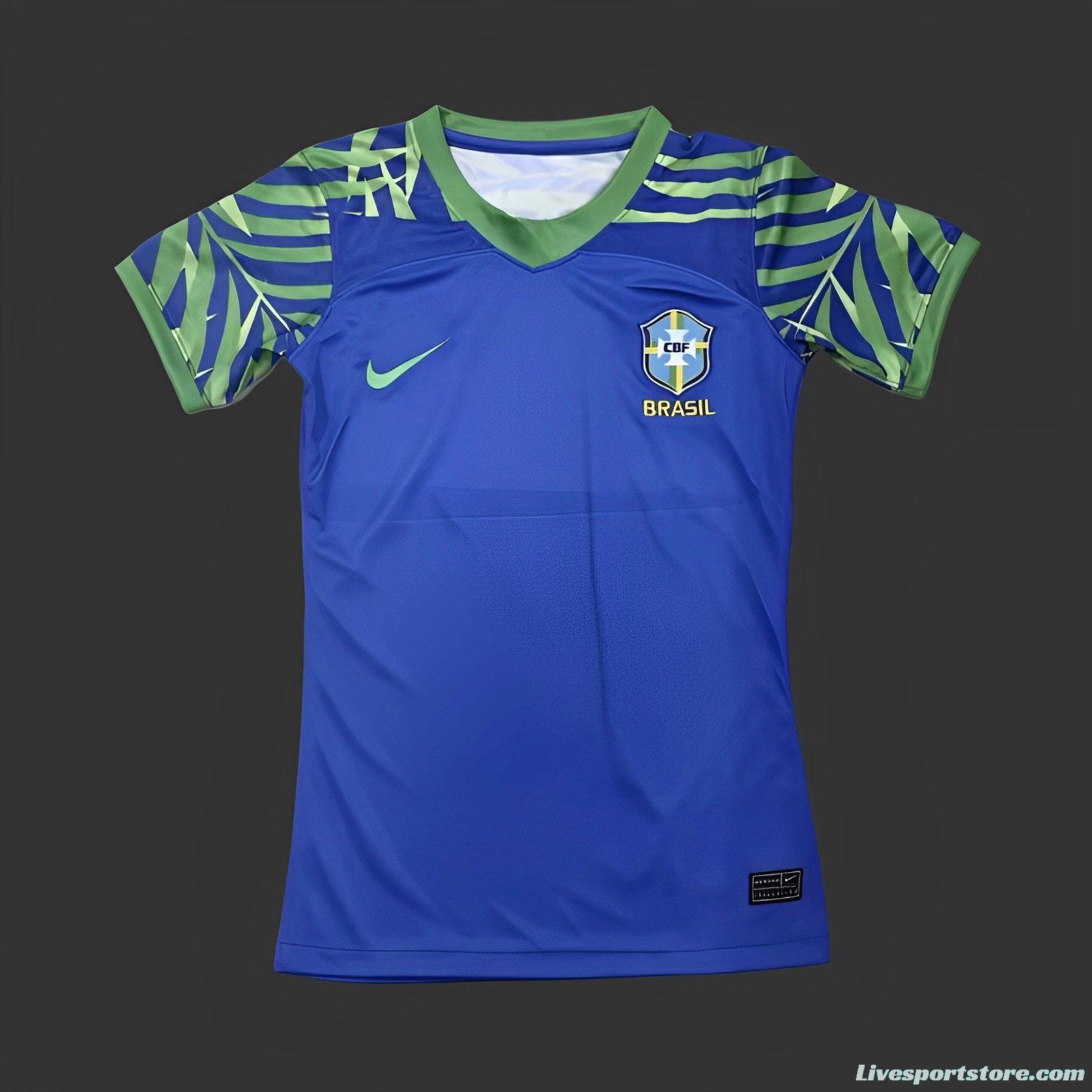 2023 Women Brazil Away Blue Jersey