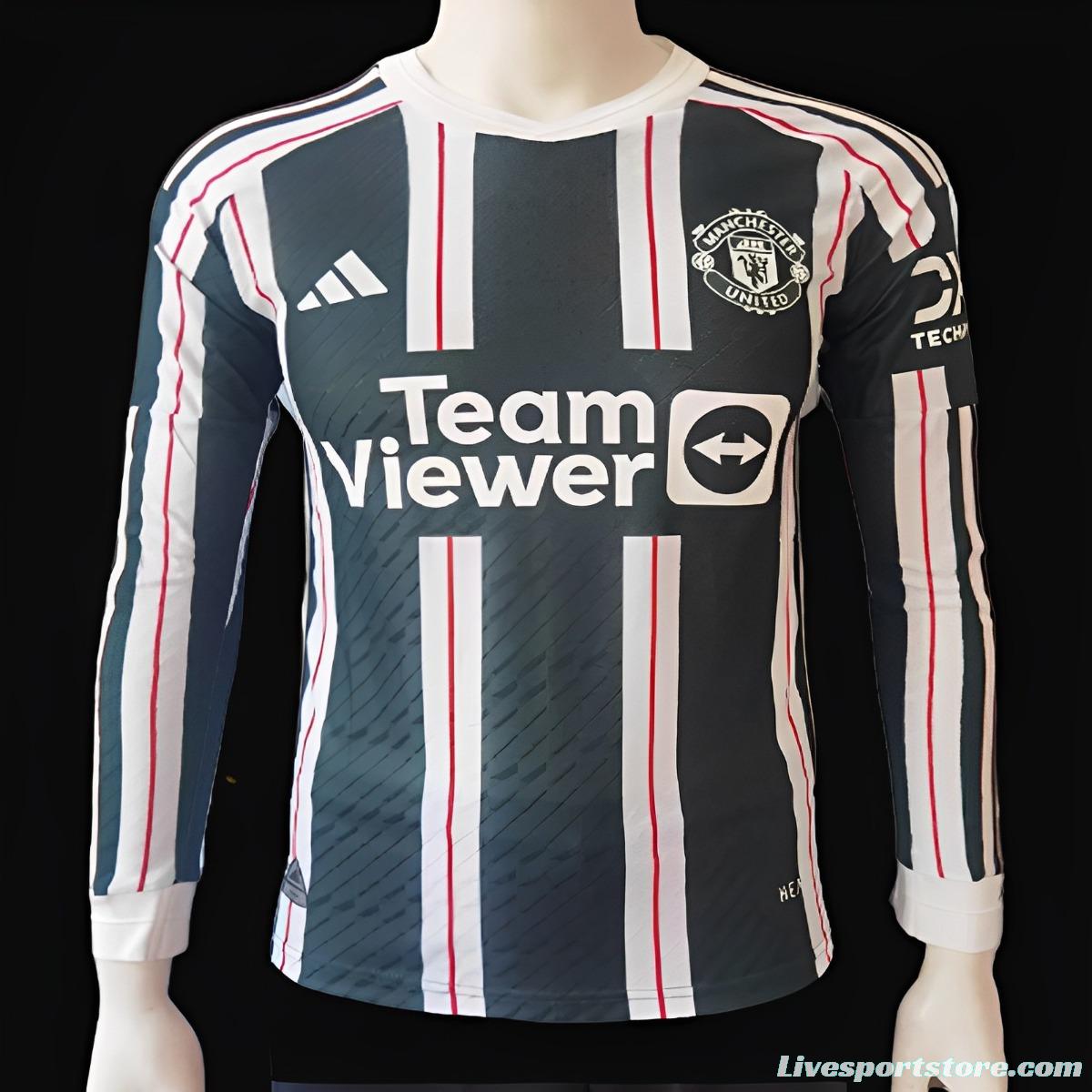 Player Version 23/24 Manchester United Away Long Sleeve Jersey