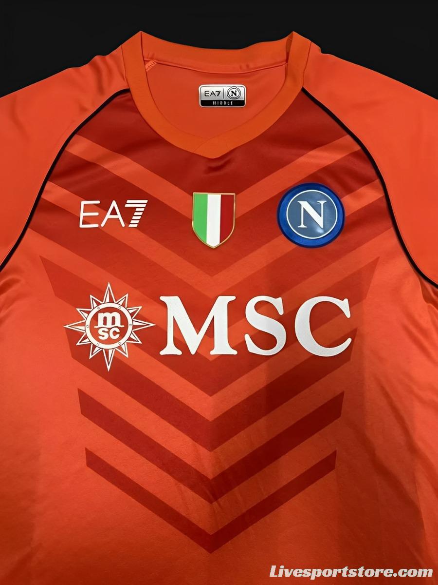 23/24 Napoli Orange Goalkeeper Jersey