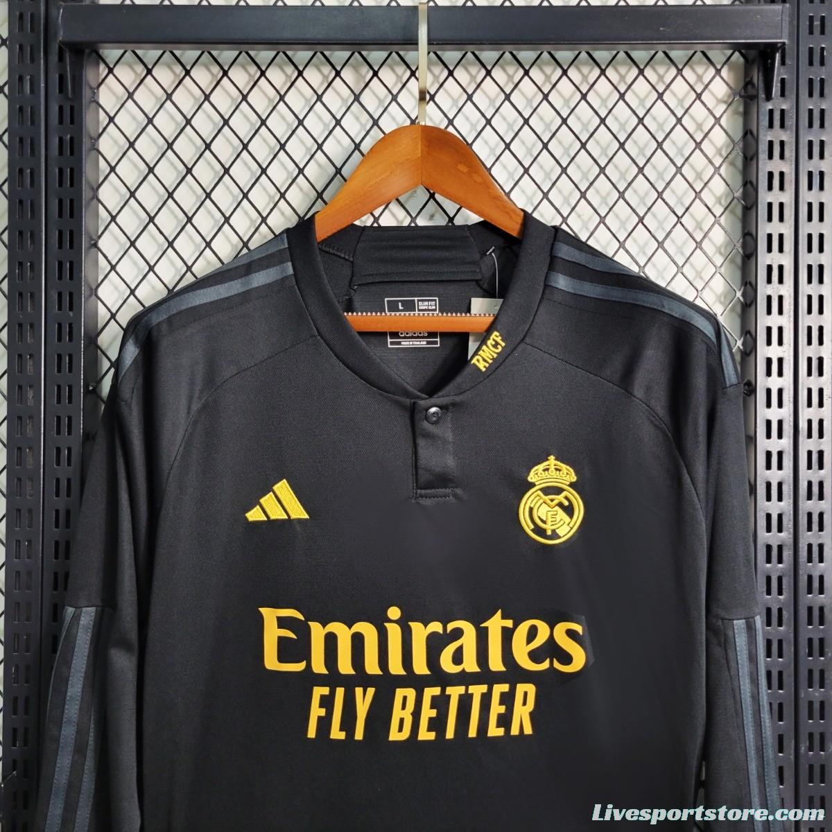 23/24 Real Madrid Black Third Long Sleeve Jersey