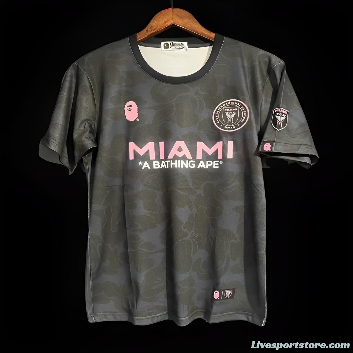 23/24 BAPE x Inter Miami CF Camo Black T-Shirt