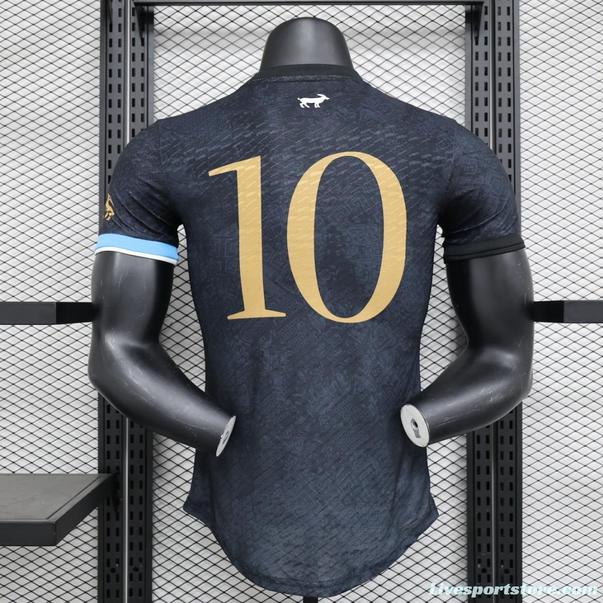 Player  Version 2023 Argentina La Pulga Black Lionel Messi Jersey With #10