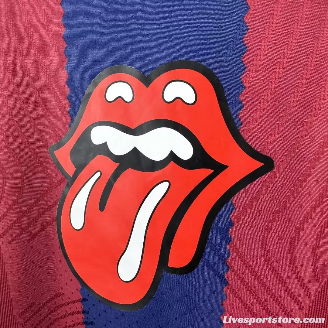 Player Version 23/24 Barcelona Home Rolling Stones Special Jersey