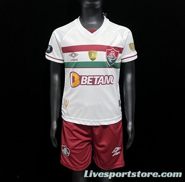 23/24 Kids Fluminense Away Jersey With Full Patch