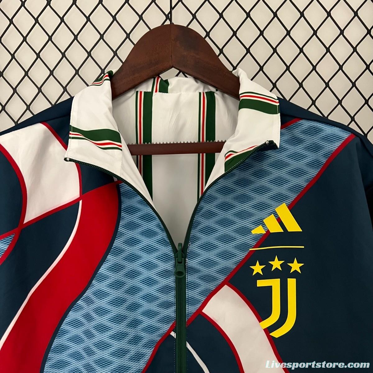 23/24 Juventus White Navy Windbreaker