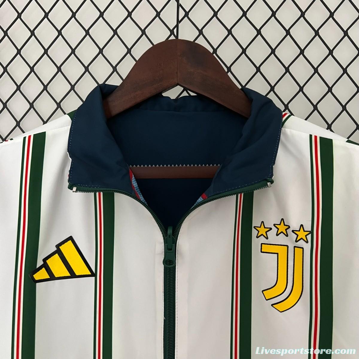 23/24 Juventus White Navy Windbreaker