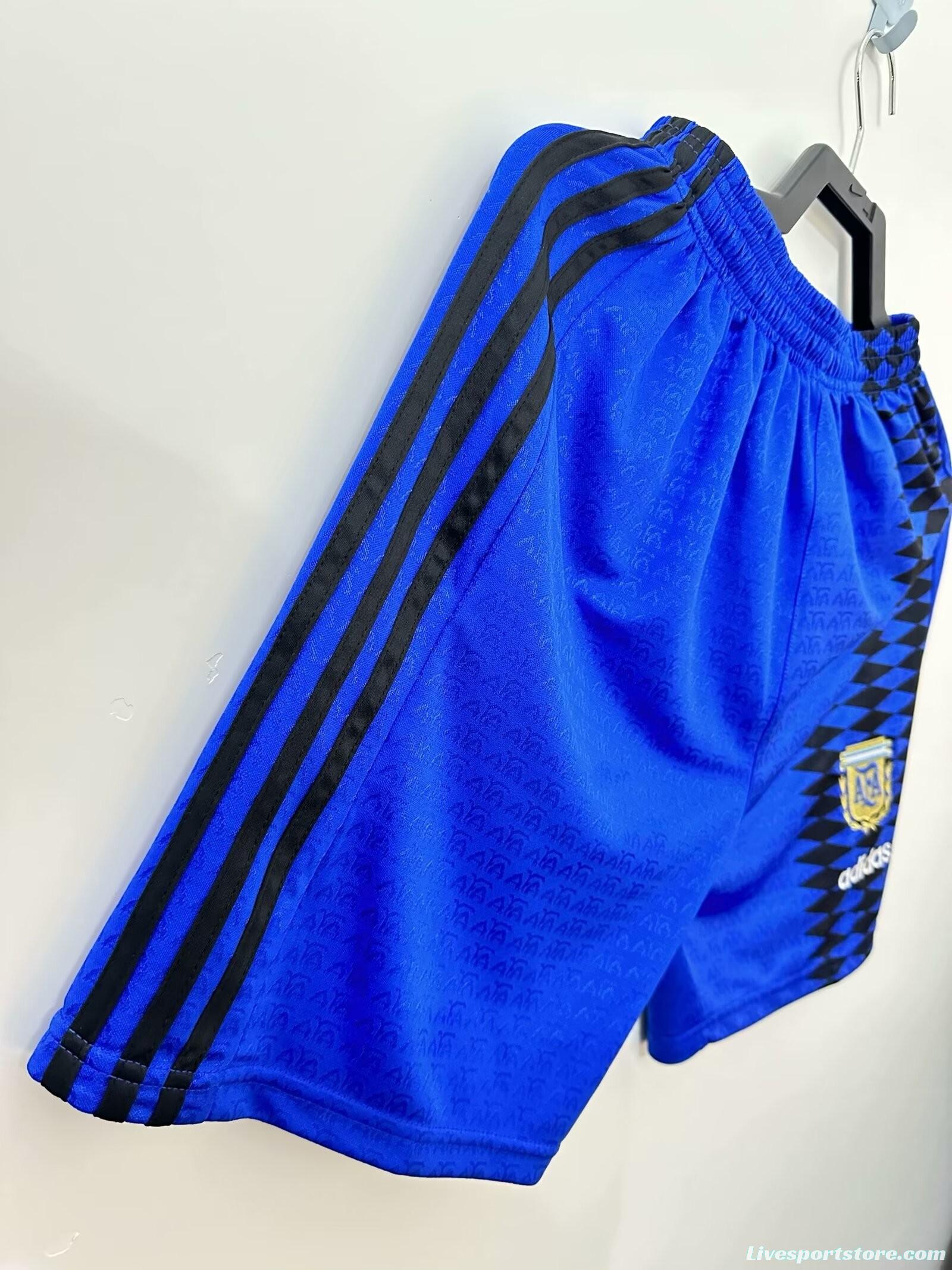 Retro 1994 Argentina Away Blue Shorts