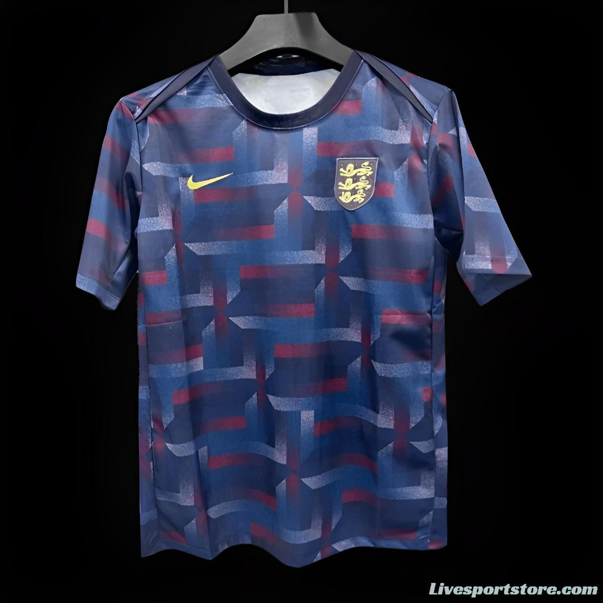 2024 England Navy Grid Special Training Jersey