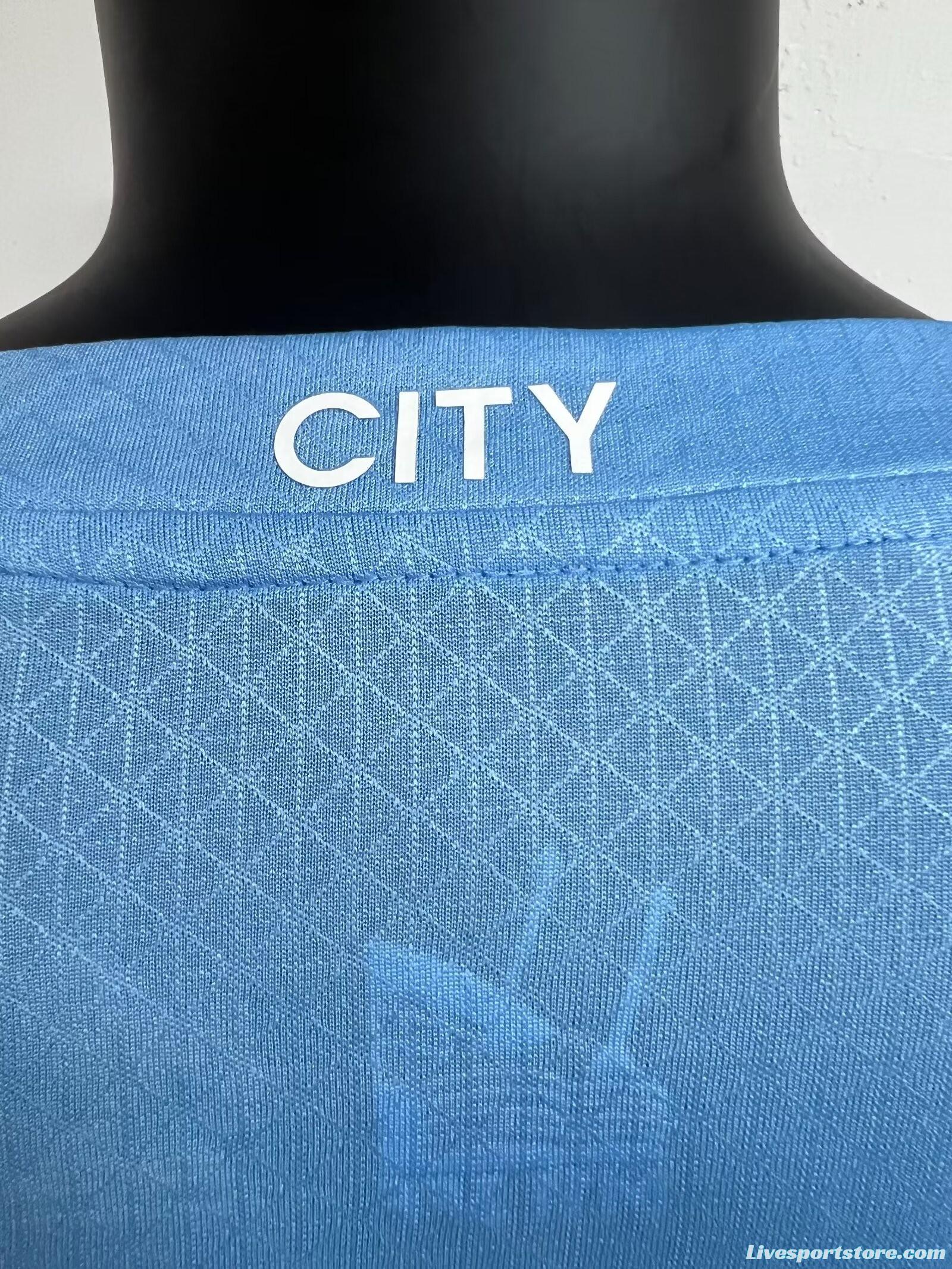 Player Version 23/24 Manchester City Home Long Sleeve Jersey