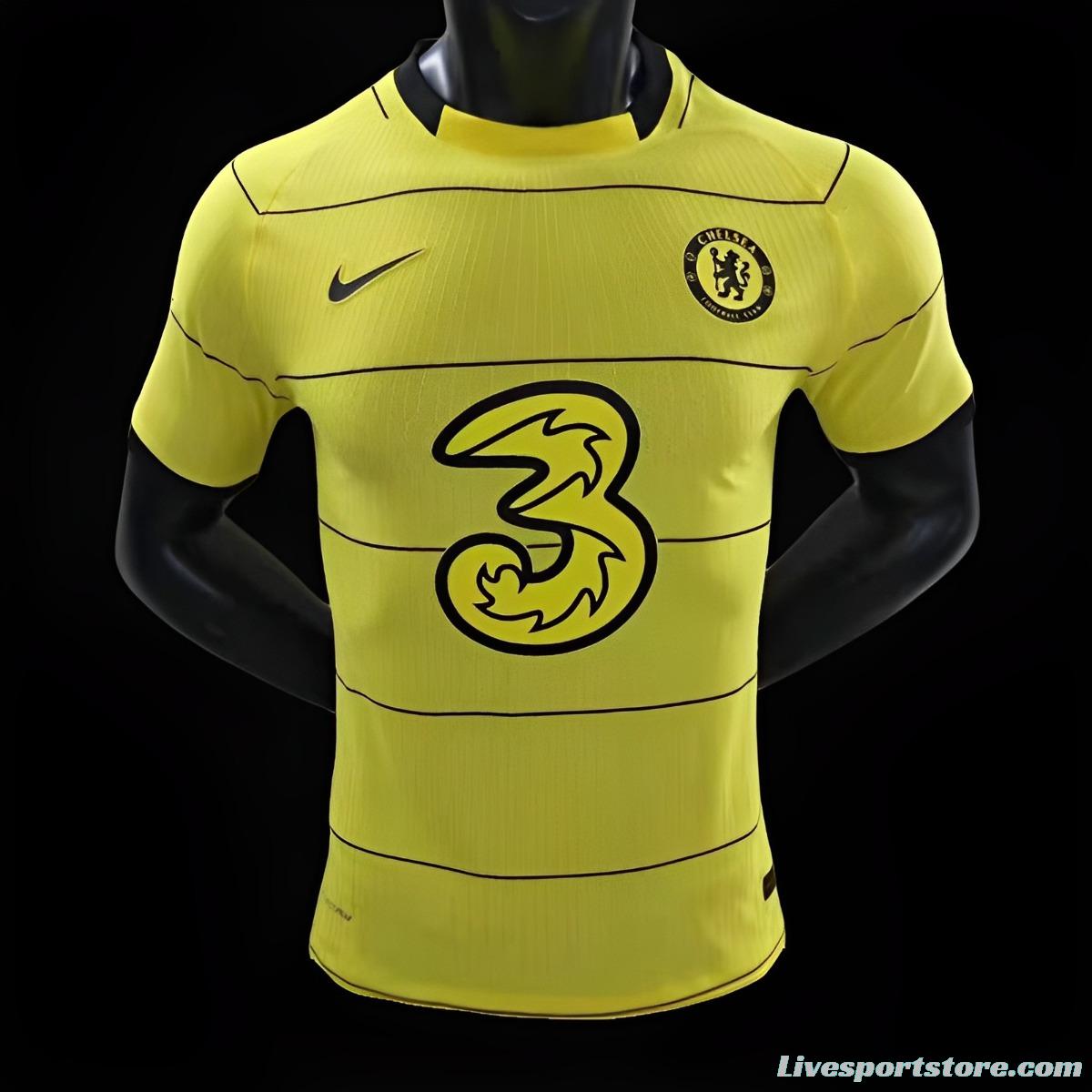 Player Version 21/22 Retro Chelsea Away Yellow Jersey