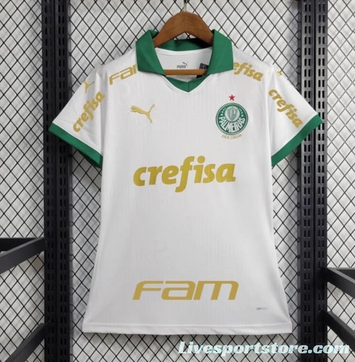 24/25 Women Palmeiras Away White Jersey + All Sponsors