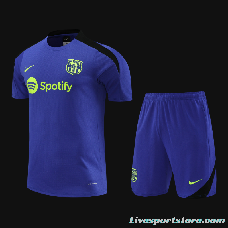 24/25 Barcelona Blue Short Sleeve Jeresy+Shorts