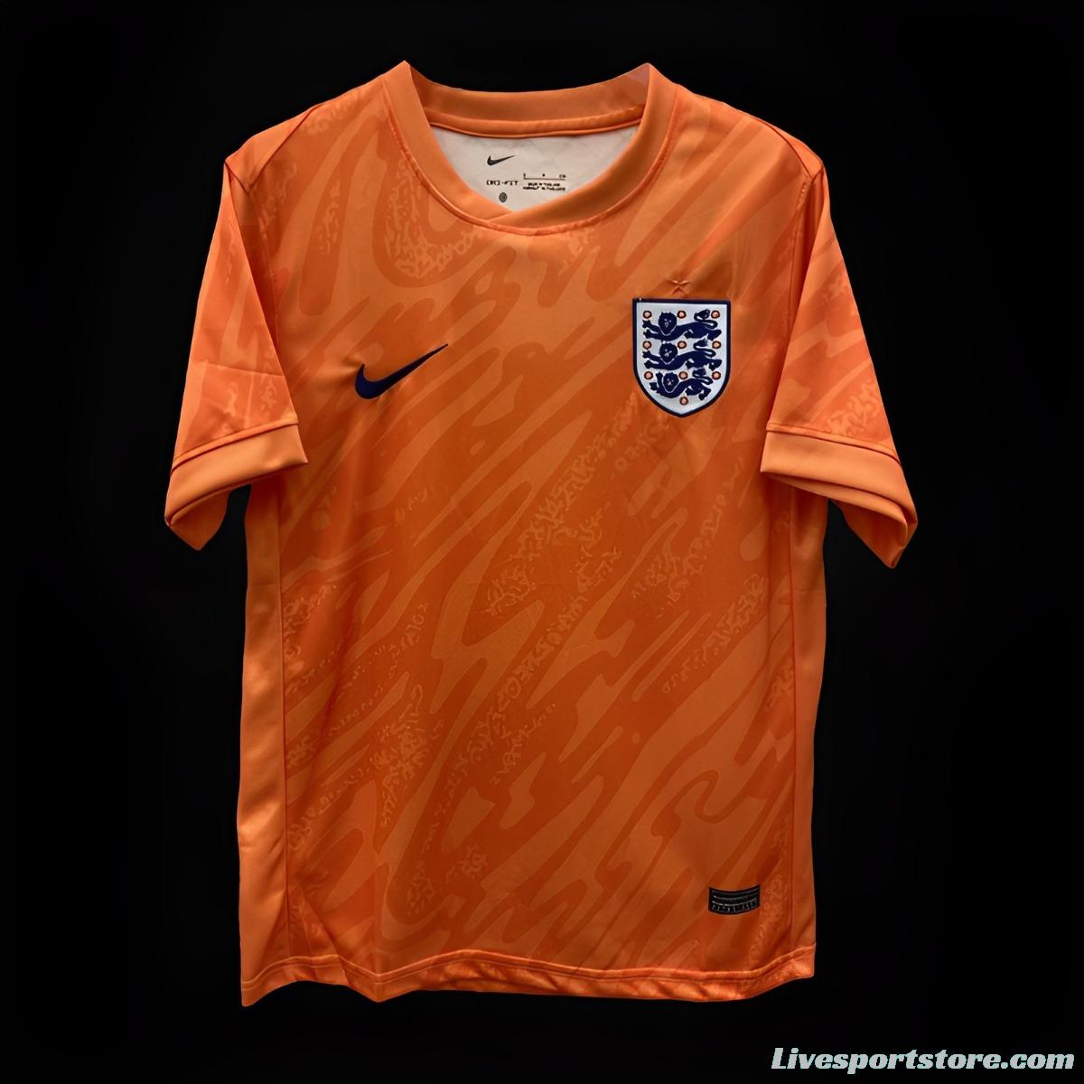 2024 England Orange Goalkeeper Jersey