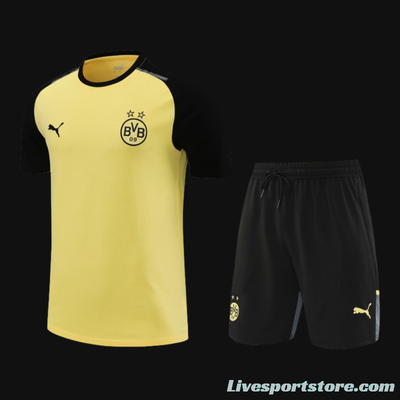 23/24 Borussia Dortmund Cotton Short Sleeve Jersey+Shorts