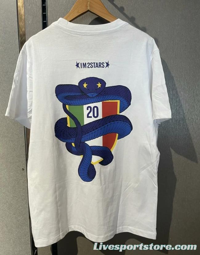 23/24 Inter Milan CAMPIONI D'ITALIA White T-Shirts With Snake Pattern