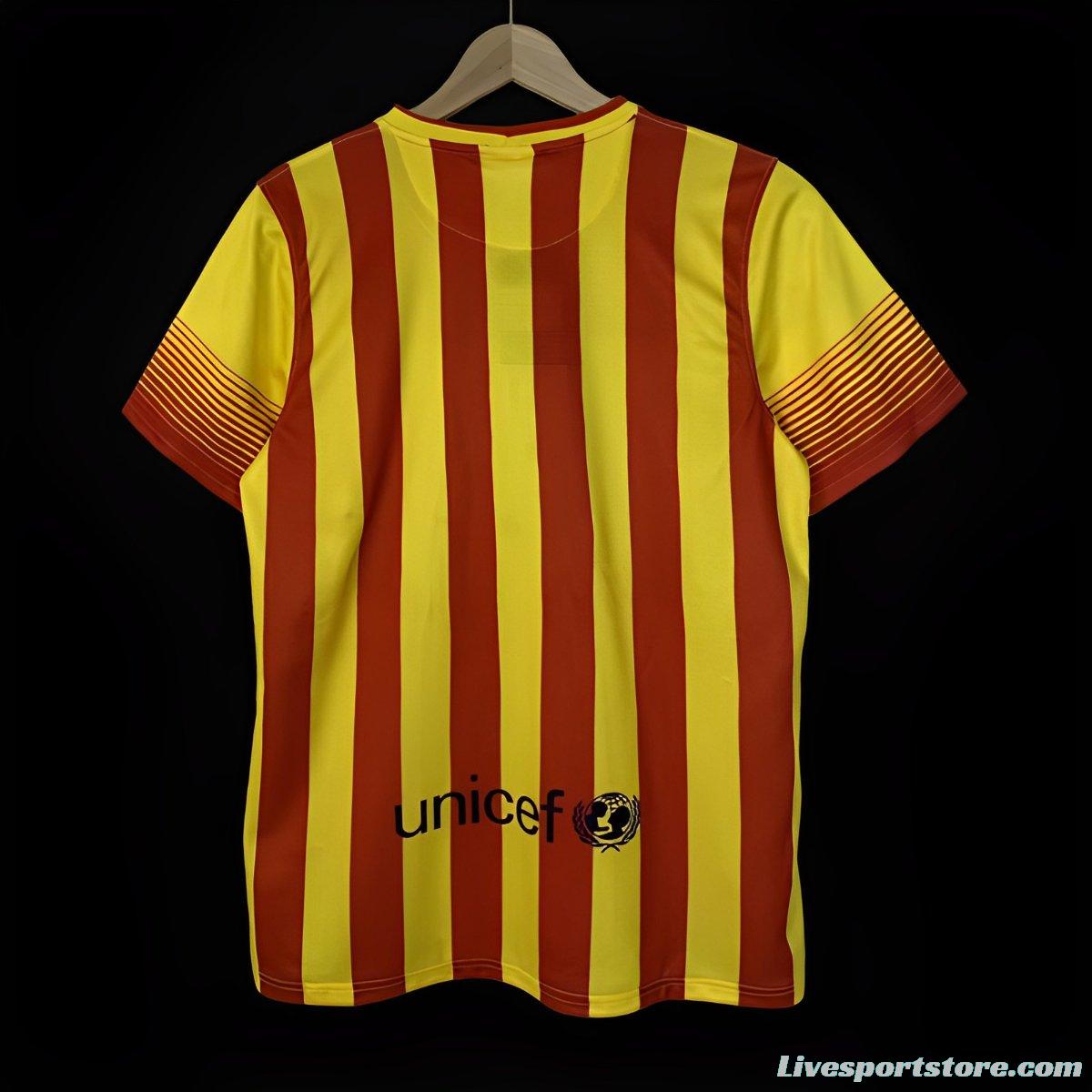 Retro 13/14 Barcelona Away Yellow Jersey