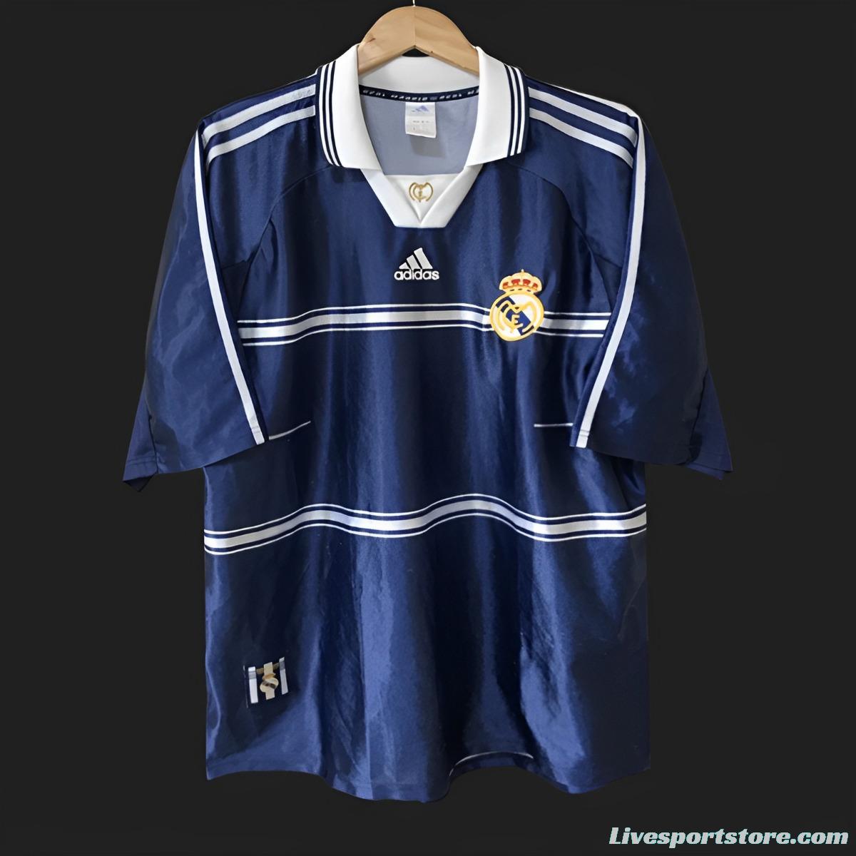 Retro 98/99 Real Madrid Away Blue Jersey