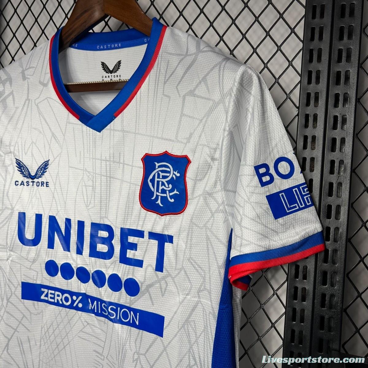 24/25 Glasgow Rangers Away White Jersey