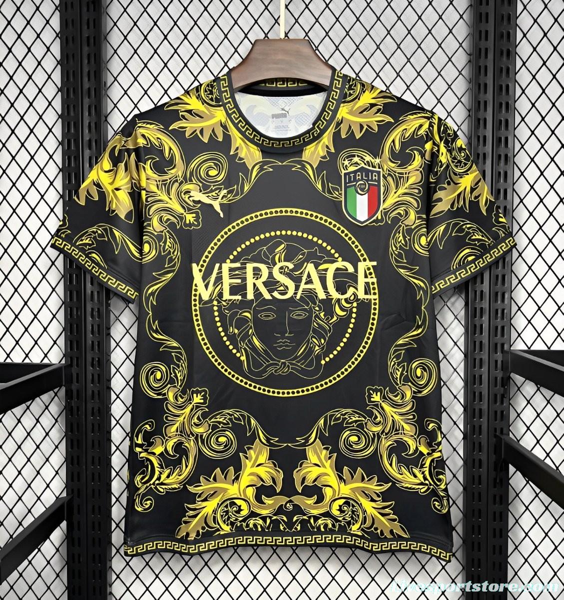 2024 Italy x Versace Gold/Black Special Jersey