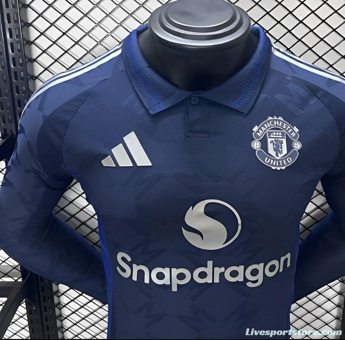 Player Version 24/25 Manchester United Away Navy Long Sleeve Jersey