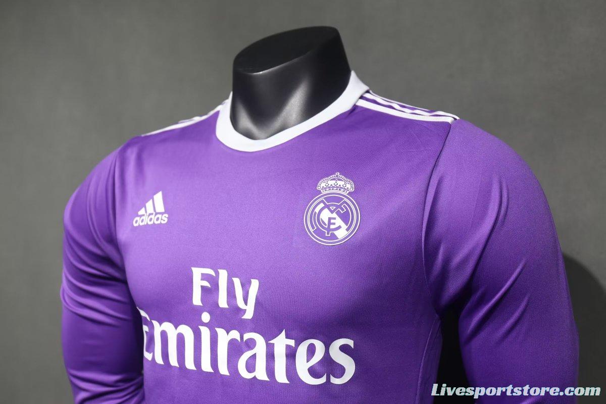 Player Version Retro 16/17 Real Madrid Away Long Sleeve Jersey