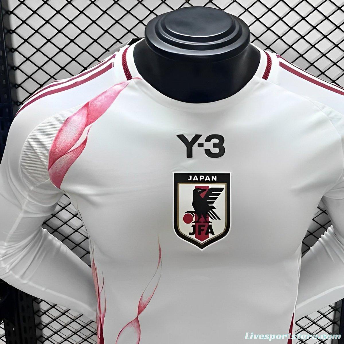 Player Version 2024 Japan Away White Long Sleeve Jersey