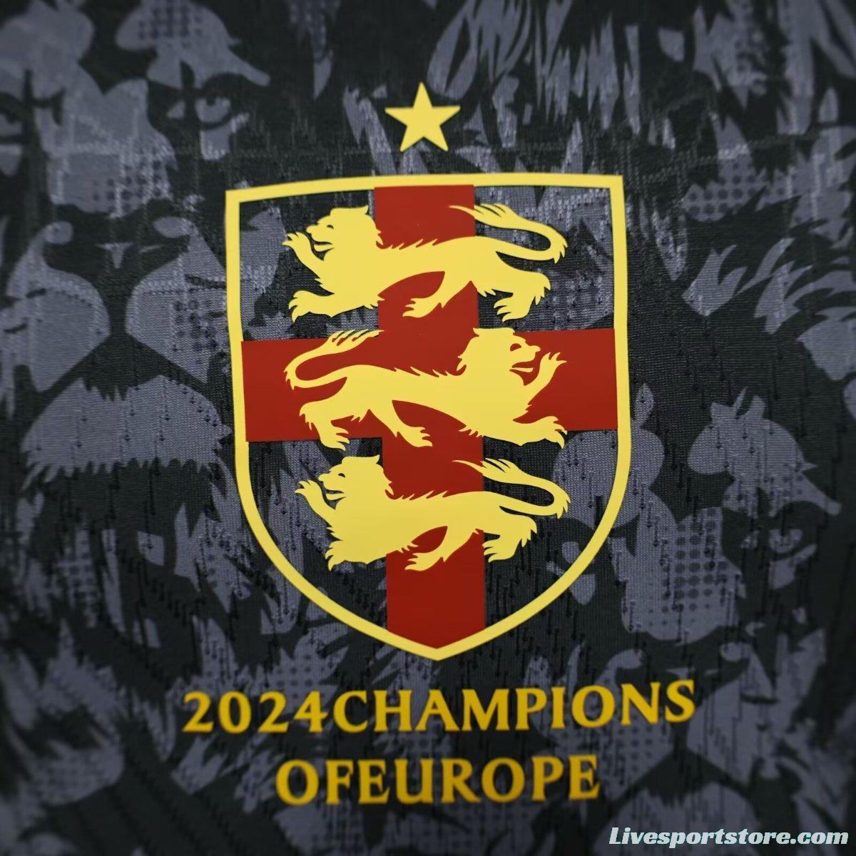 Player Version 2024 England Comma Football Champions Of Europe Jersey