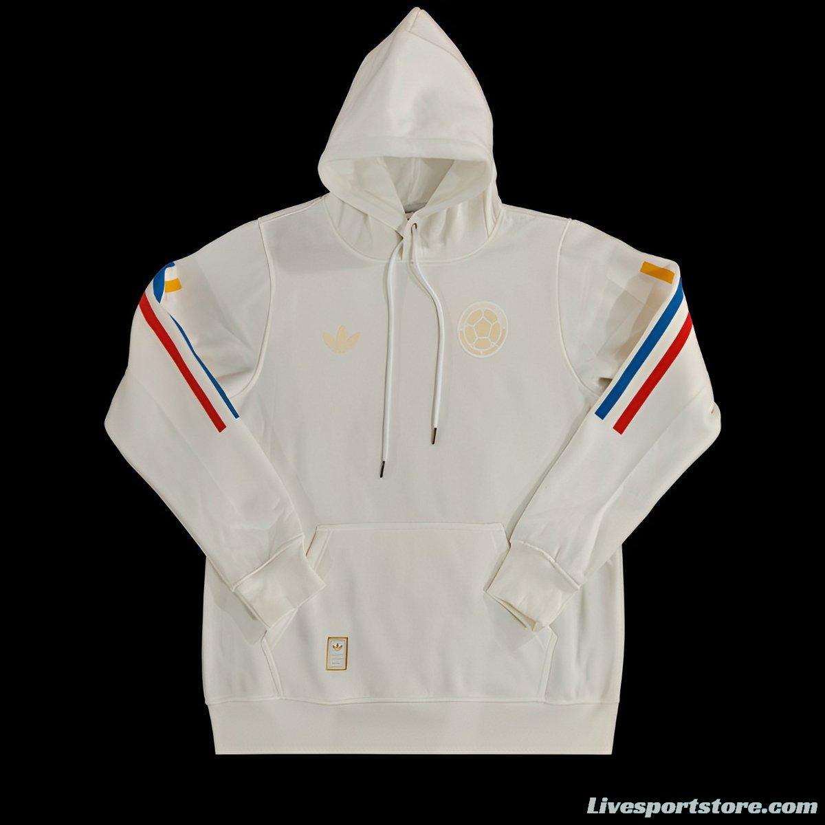 2024 Colombia 120th Black/Navy/Grey/Beige/White Hoodie With Golden Badge