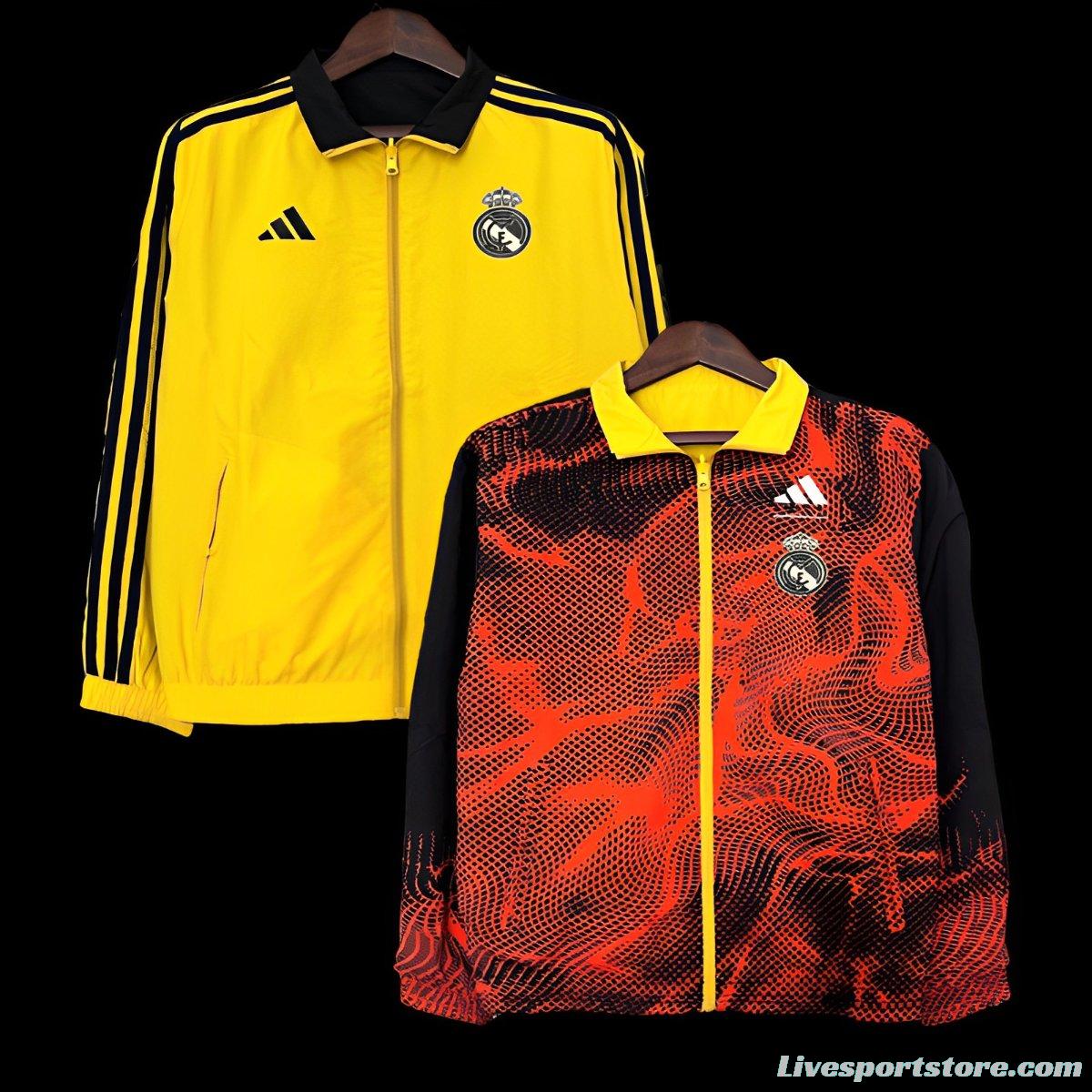 24/25 Real Madrid Yellow/Red Reversible Windbreaker